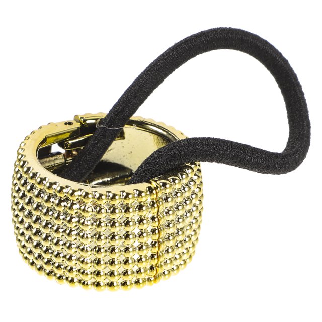 EeaseCA Femme Fille Punk Cheveux Queue de Cheval Bande de Manchette Wrap Support Cravate Accessoire de Mode (Doré)
