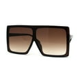 thumbnail image 2 of Extra Oversize Squared Rectangle Shield Plastic Sunglasses All Brown, 2 of 4