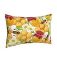 thumbnail image 2 of Bingfone Bees Honeycomb Jars Of Honey Flowers Standard Size Pillowcase, Long Staple Pure Cotton Envelope Closure Pillow Cover,16"X24", 2 of 9