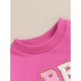 thumbnail image 6 of 0-18M Infant Baby Girl Valentine's Day Romper 3M 6M 12M 18M Letters Embroidery Long Sleeve Bodysuit Spring Outfit, 6 of 10