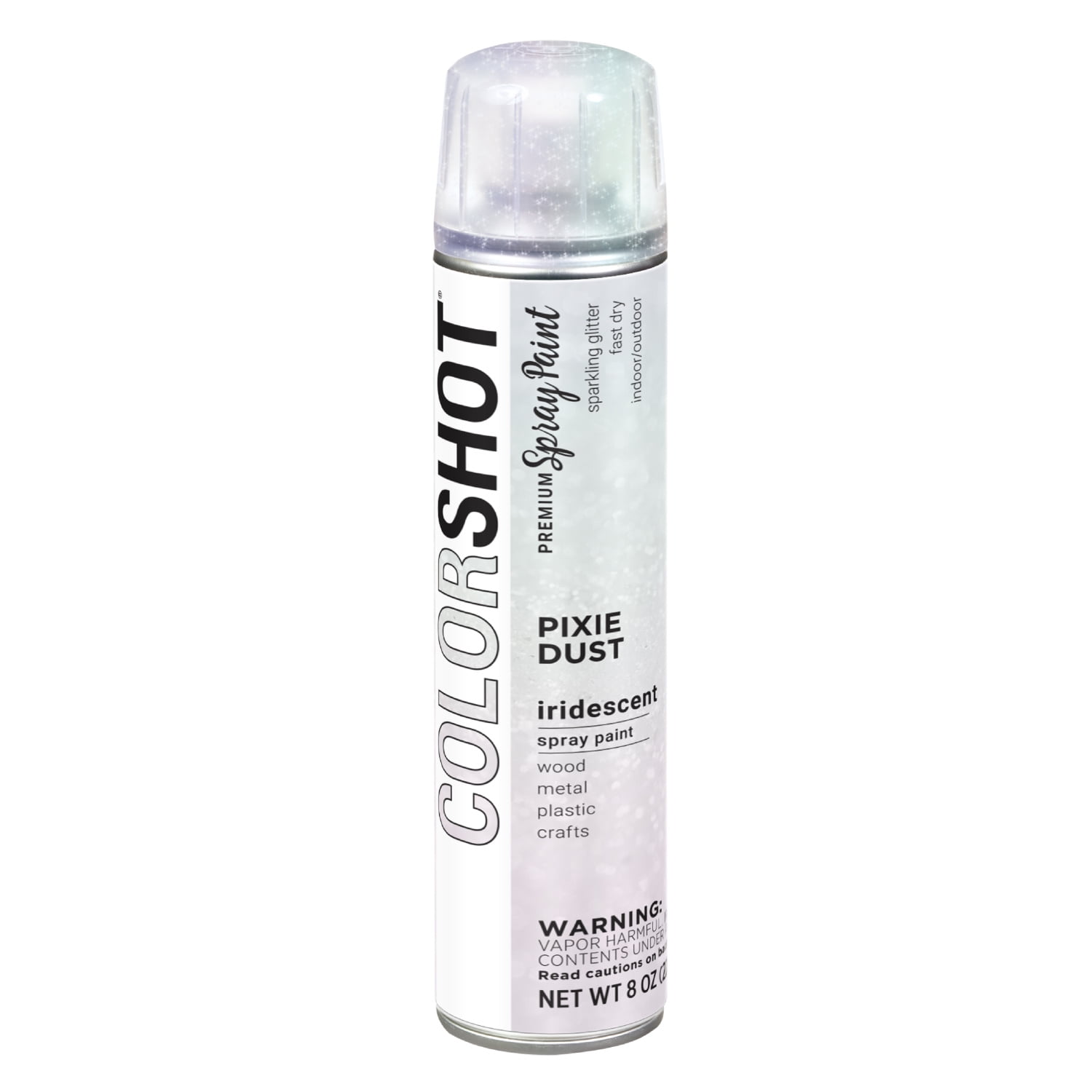 (2 pack) COLORSHOT Iridescent Spray Paint, Pixie Dust (Multicolored), 8 oz, Fast-Drying Acrylic Paint, Indoor & Outdoor Use