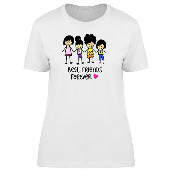 Best Friends Forever Cute Girls T-Shirt Women -Image by Shutterstock, Female XX-Large