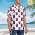 thumbnail image 5 of Balery Cute Number 8 Print Men's Hawaiian Shirts Short Sleeve Beach Shirt Relaxed Fit Vacation Button Down Shirts-Small, 5 of 9