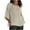 Beige, variant on Alkepwun Womens Plus Size Tops Dressy Casual Crew Neck Blouses 3/4 Sleeve Shirts Pleated Tunics Spring Summer Fashion Trendy Tops