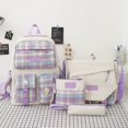 thumbnail image 1 of 4 In 1 Pcs Set Canvas Backpack Junior High School Bags for Teenager Girls Sac à dos scolaire, 1 of 5