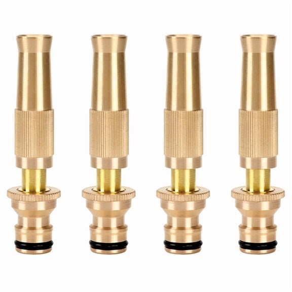 4X High Pressure Hose Nozzle Heavy Duty , Brass Water Hose Nozzles for Garden Hoses, Adjustable Function