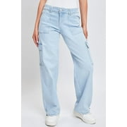 Womens Cargo Jeans with Bungee Hem