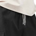 thumbnail image 6 of Kvture Men's Corduroy Cargo Shorts Elastic Waist Drawstring Workout Straigh Leg Pants Summer Shorts with Pockets Black XXL, 6 of 7