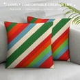 thumbnail image 3 of Qinduosi Christmas Stripes Pillow Covers Set of Decorative Square Pillowcase Soft Cushion Case for Home Sofa Bedroom Car, 3 of 5