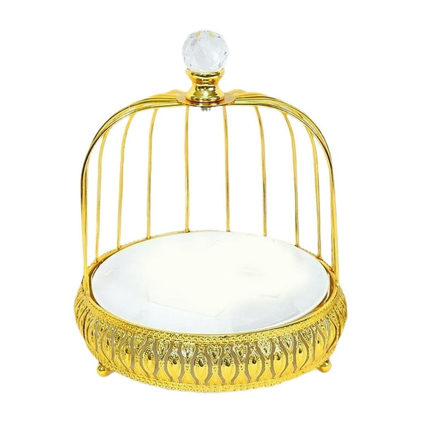 Soporte para pastel de jaula de pájaros, bandeja decorativa para servir pasteles y dulces una sola capa