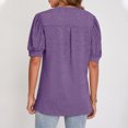 thumbnail image 4 of cfhntfmh V Neck Tops for Women Short Sleeve Plain Tees Baggy Cutton Summer Basic T-Shirt, 4 of 4