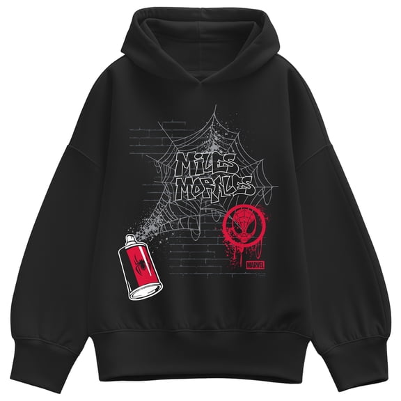 Marvel - Miles Morales Spray Can Web - Women's Oversized Fleece Hoodie Sweatshirt