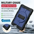 thumbnail image 5 of SUPNICE 360 Rotating Case for Samsung Galaxy A11 Plus 11.0" 2025 / A9+ Plus 11.0" 2023, Shockproof Galaxy Tab A9 Plus Case with Stand and Hand/Shoulder Strap, Black and Navy Blue, 5 of 9