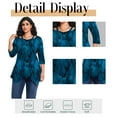 thumbnail image 5 of Cuteduck Women's Plus Size Fall Printed 3/4 Sleeve Tunic Casual V-Neck Lightweight Dressy Blouse Loose Casual Top 1X-5X, 5 of 7