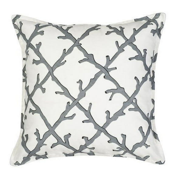 Greendale Home Fashions 20" x 20" Gray Lattice Cotton Canvas Decorative Pillow