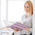 thumbnail image 6 of Dailycode Aubergine and White Stripes Hardcover 3 Ring Binder 1.5 Inch Ring Decorative Binder Organizer for Home School Office, 6 of 10