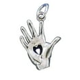 thumbnail image 1 of Sterling Silver 30" .8mm Box Chain 3D Heart In Hand Pendant Necklace, 1 of 2