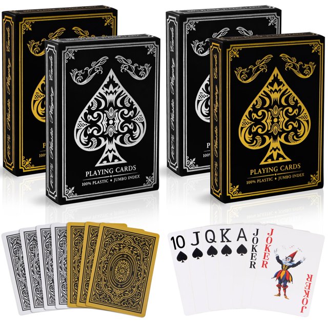 Juego de 4 cartas de plástico impermeables Etyishe Jumbo Index