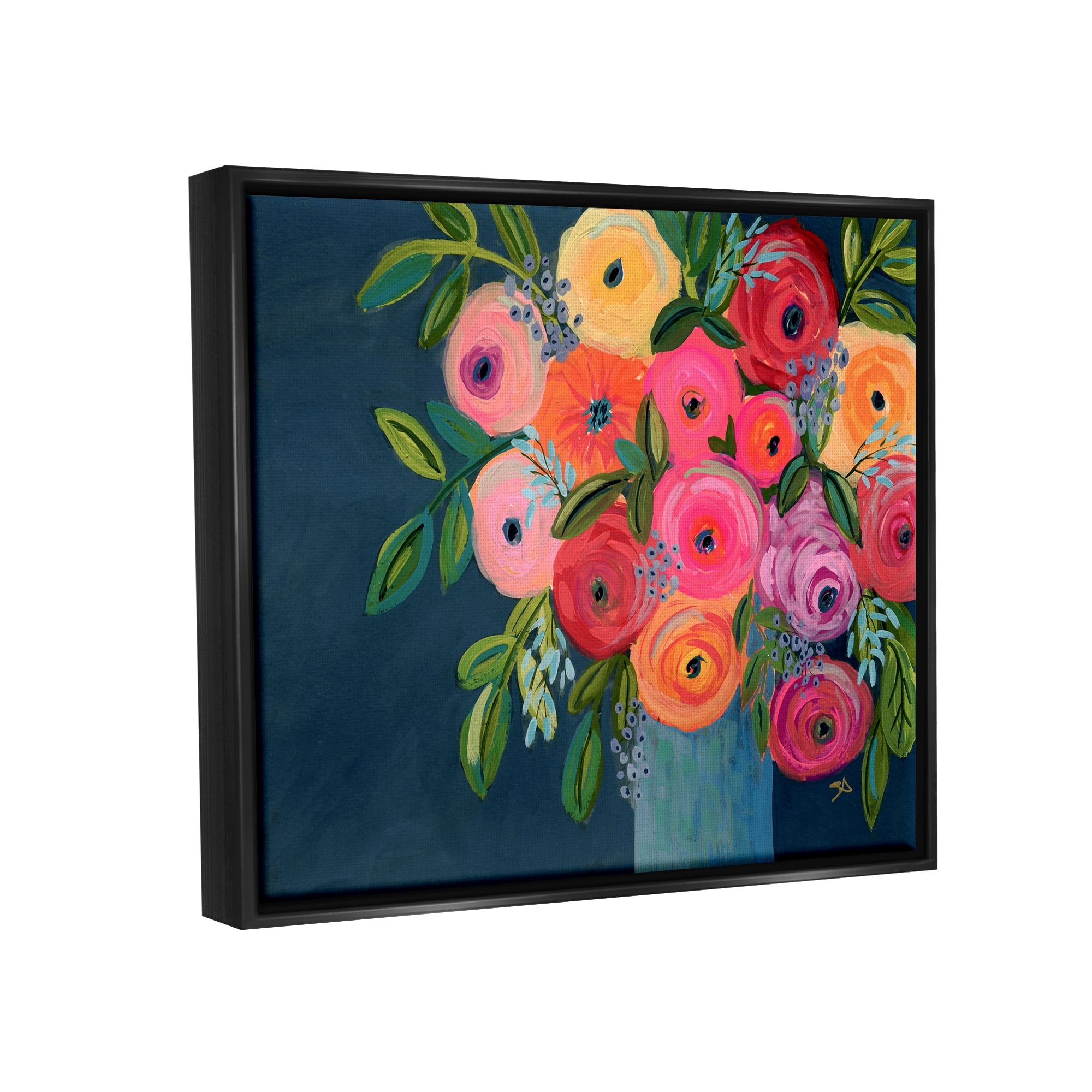 Stupell Industries Varied Roses Bouquet Painting Botanical & Floral Painting Black Floater Framed Art Print Wall Art