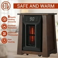 thumbnail image 6 of Towallmark 1500 Watts Electric Infrared Quartz Space Heater with Remote and 8 Heating Elements for Indoor Use, Overheat Protection, Thermostat, 3 Heat Modes, 6 of 10