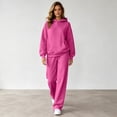 thumbnail image 6 of WULMLEO Women's 2 Piece Sets Matching Hooded Sweatshirts and Wide Leg Sweatpants Fitted Tracksuit Set Casual Oversized Going Out Sweatsuit Outfits Hot Pink S, 6 of 7