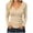 Beige, variant on Ohufall Basic Stretchy Layering Top For Women, Solid Ribbed V Neck Long Sleeve Fitted Daily Underlayer Top