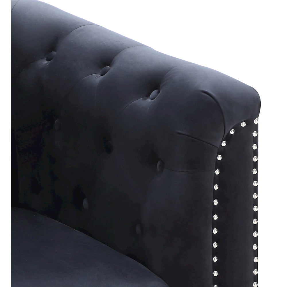 Glory Furniture Pompano Sofa Chaise in Black Color