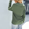 thumbnail image 5 of Women's V-Neck Sweater - Loose & Breathable Thermal Knit Top, Long Sleeve Pullover in Winter Green, Size L, 5 of 7