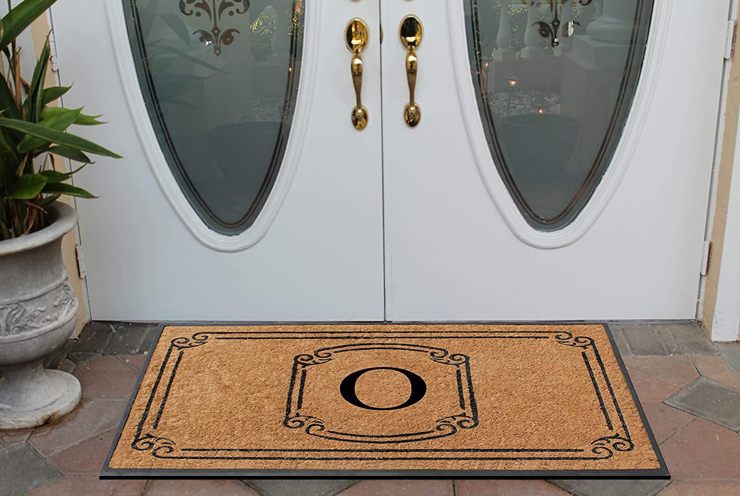 A1 Home Collections Rubber and Coir Molded Door Mat 30x48 Inch Designer Hand-Crafted ,Personalized ,Double/Single Door Mat