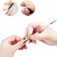thumbnail image 6 of EXLEAF 2026 New Cuticle Pusher Remover and Cutter, Silver Dual Ended Stainless Steel Cuticle Pusher and Spoon Nail Cleaner Cuticle Remover Manicure Pedicure Nail Tools, Art Care Tools, 6 of 7