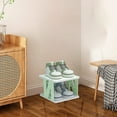 thumbnail image 5 of AuroraX 2 Tier Shoe Rack Tower Narrow Small Stackable Shoe Rack Organizer Sturdy Space-Saving Green Free Standing Corner Shoe Storage Organizer for Closet,Entryway,Door, 5 of 6