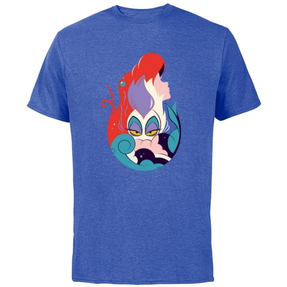 Disney The Little Mermaid Ariel and Ursula - Short Sleeve Cotton T-Shirt for Adults - Customized-Royal Heather
