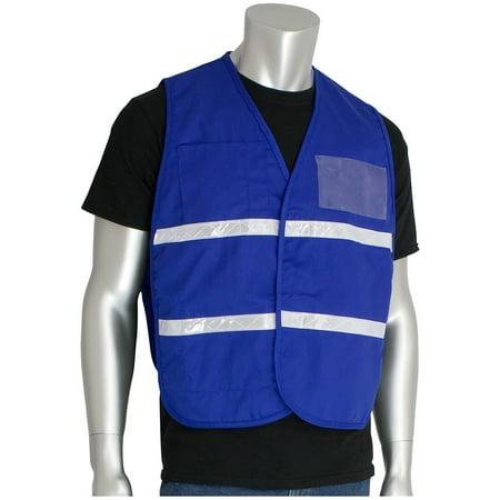 Non-ANSI IC Vest, Roy, Poly/Cotton H&L Closure, 1in. White Gloss Tape - PIP - 300-2504/M-XL