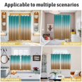 thumbnail image 6 of Teal Brown Ombre Kitchen Curtains 84 Inch Length, Turquoise Gradient Modern Abstract Art Grommet Top Bedroom Living Room Curtains, Light Filtering Cafe Curtain Drapes 2 Panels Set 104''x84'', 6 of 9