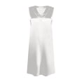 thumbnail image 4 of LIaqionyy Satin Nightgowns for Women Sleepdress Silky Loose Sleepwear V Neck Nightshirt Sleeveless Pajamas, 4 of 5