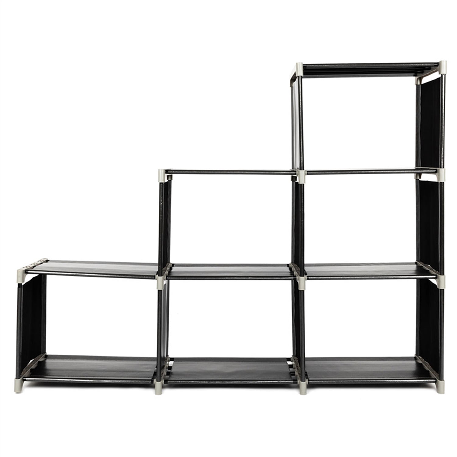 Kadyn Multifunctional Assembled 3 Tiers 6 Compartments Storage Shelf, Black Closet Organizer Shelf, Bookcase Plastic Storage Cabinets Kadyn Multifunctional Assembled 3 Tiers 6 Compartments Storage Shelf, Black Closet Organizer Shelf, Bookcase Plastic Storage Cabinets