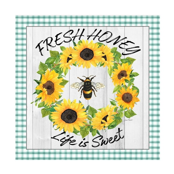 Canvas Wall Art - Jean Plout 'Farm Market Sunflowers B' Wall Art for Living Room, Bedroom, or Office Décor by Trademark Fine Art - 14 x 14 Inches