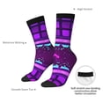 thumbnail image 5 of Lsque Geometry Dash Printed Men's Crew Socks, Soft Durable Breathable Moisture-Wicking with Odor Control Cotton socks, 5 of 7