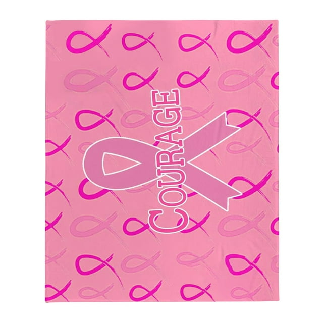 Flannel Cancer Awareness Warm Ribbon Chemotherapy Support Air Conditioning Thickened Nap Blanket