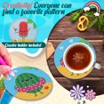 thumbnail image 4 of Juego de posavasos Redondos Cgtredaw con pintura diamantes 6 uds con Soporte verano fresco, 4 of 8