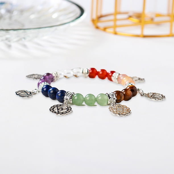 Pulsera de 8 mm y 7 chakras para hombres y mujerescristal natural para curar la ansiedadjoyería Ndcxsfigh Nuevos Originales