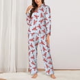 thumbnail image 2 of Fotbe Cartoon Lobsters 1 Pattern Long Sleeve Pajama Set for Women,Sleepwear Set,2-piece Loungewear Set,Soft PJs Comfy Nightwear with Pockets -XX-Large, 2 of 7