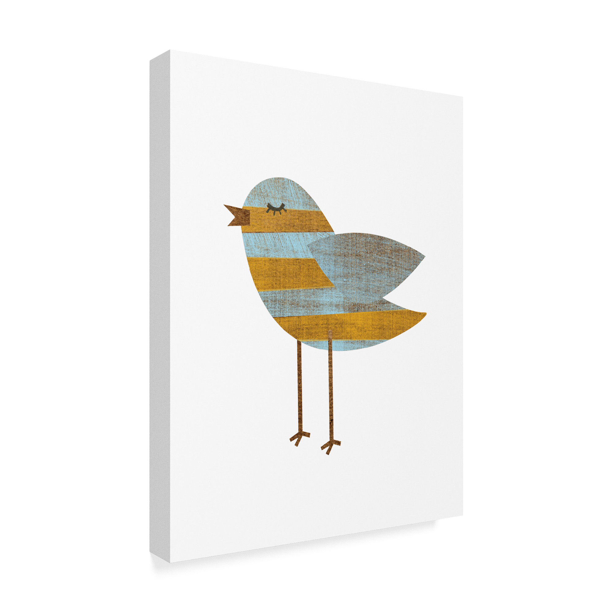 Trademark Fine Art 'Yellow Blue Stripe' Canvas Art by John W. Golden