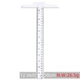 thumbnail image 3 of CAROOTU 30cm/12" Plastic T-Square Metric Ruler cm/inch Double Side Scale T Shaped, 3 of 6