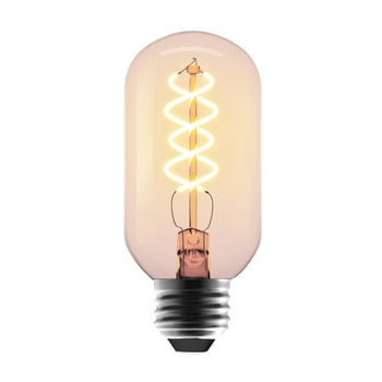 Better Homes & Gardens LED Vintage Style Light Bulb, T45 40 Watts Amber Spiral Filament, Medium Base, Dimmable - 2 Pk