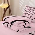 thumbnail image 6 of Homewish Abstract Lines Zipper Twin Comforter Sets with Fitted Sheet and 2 Pillowcases,Minimalism Artwork Zipper Bedding Set,Black Pink,Pink Reversible,4pcs, 6 of 8