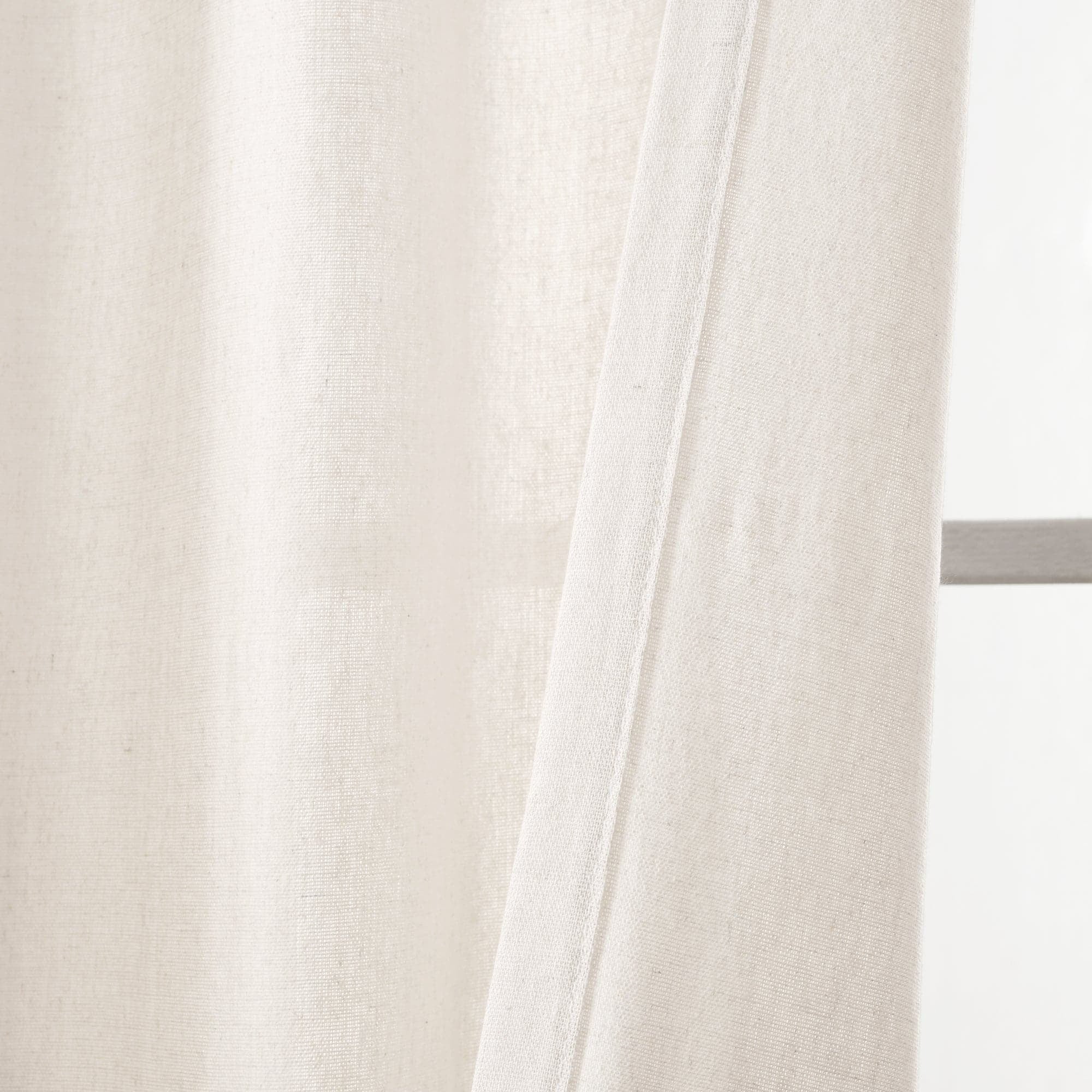 Lush Decor Farmhouse Fau X Linen Colorblock Pleated Single Window Curtain Panel - Blue/OffWhite - 40 X 84