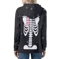 thumbnail image 2 of Renewold Skull Black Clothing Zipper Hoodie T-shirt Halloween Long Sleeve Hooded Sweatshirt Cool Gym Sportswear Women Casual Crewneck Recreation Jackets Size L, 2 of 6
