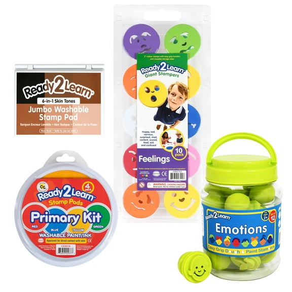 READY 2 LEARN Feelings & Emotions Stampers Set with Stamp Pads
