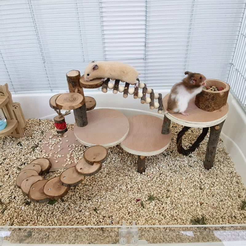 Safe and Engaging Wood Climbing Ladder Toy for Hamster Suitable for Creating a Stimulating Environment for Exercise